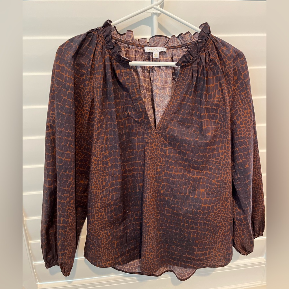 ANNA CATE James Top Blouse Croc Print